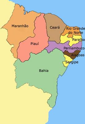 Mapa do Nordeste