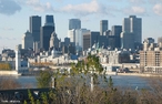 Vista do centro financeiro de Montreal.  a maior cidade da provncia canadense de Quebec. </br></br> Palavras-chave: Provncia. Cidade. Desenvolvimento. Pases Desenvolvidos. G7. Capitalismo. Colonizao. Canad. 