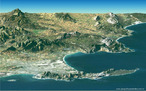 Imagem da Cidade do Cabo, localizada na África do Sul. </br></br> Palavras-chave: Cidade do Cabo. África do Sul. Localização Geográfica.  