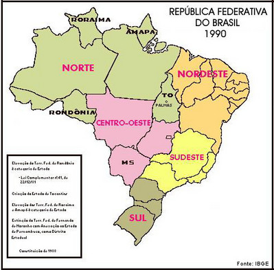 Divisão regional do Brasil - Toda Matéria