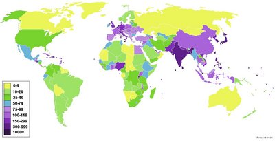 ConecteGeo: Mapa Mundi: relação população-território