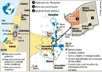 Mapa de Israel - Oriente Mdio. O Estado de Israel  um pas do Oriente Mdio, na extremidade sudeste do Mar Mediterrneo.  uma repblica democrtica parlamentar fundada em 14 de Maio de 1948. Faz fronteira com o Lbano no norte, Sria e Jordnia ao leste e Egito no sudoeste. <br/><br/> Palavras Chave:  Dimenso Poltica do Espao Geogrfico. Territrio. Lugar. Pas. Israel. Mapa. Conflitos.