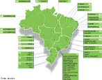 Localizao das empresas de energia eltrica.</br></br>Palavras-chave: Dimenso Socioambiental. Territrio. Lugar. Regio. Empresas de Energia Eltrica. Mapa. Economia. Brasil.