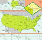 A maior parte dos Estados Unidos localiza-se na regio central da Amrica do Norte, possuindo fronteiras terrestres com o Canad e com o Mxico, sendo que o restante do pas limita-se com o Oceano Pacfico, o Mar de Bering, o Oceano rtico, o Golfo do Mxico e o Oceano Atlntico. Dos 50 estados, apenas o Alasca e o Hava no so contguos com os outros 48 Estados, nem entre si. Os Estados Unidos tambm possuem diversos territrios, distritos e outras possesses em torno do mundo, primariamente no Caribe e no Oceano Pacfico. </br></br> Palavras-chave: Territrio. Possesses. Domnio. Distritos. Pas. Capitalismo.