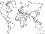 Esse mapa também é conhecido como planisfério, ele representa todo globo terrestre, tendo os dois hemisférios projetados lado a lado. </br></br> Palavras-chave: Mapa-múndi. Terra. Hemisférios. Divisão Política. Estados. Países.