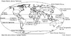 As Zonas térmicas da Terra são as faixas compreendidas entre as linhas dos Paralelos. Também conhecidas como Zonas climáticas, elas se dividem em: a) Zona Polar Ártica, entre o Pólo Norte e o Círculo polar Ártico, b) Zona Temperada Norte entre o Círculo polar Ártico e o Trópico de Câncer, c) Zona Tropical entre o Trópico de Câncer e o Trópico de Capricórnio. d) Zona Temperada Sul entre o Trópico de Capricórnio e o Círculo Polar Antártico, e) Zona Polar Antártica, e) Zona Polar Antártica entre o Círculo Polar Antártico e o Pólo Sul. </br></br> Palavras-chave: Mapa-Múndi. Zonas Climáticas. Zonas Térmicas. Dimensão Socioambiental. Território. Região. Lugar. Natureza. Clima.
