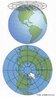 O mapa é construído imaginando-o situado num plano tangente ou secante a um ponto na superfície da Terra. As linhas traçadas na esfera são projetadas no plano, partidas de certo ponto do interior da esfera, vindas do polo. Nessa projeção, os meridianos são irradiados do polo e projetados em linha reta. À medida que se afastam do ponto de tangência - o polo – o espaçamento e as dimensões dos paralelos e dos meridianos crescem rapidamente. </br></br> Palavras-chave: Projeções Cartográficas. Mapas. Cartografia. Geografia. Mapeamento. Padronização Cartográfica. Linha do Equador. Paralelos. Meridianos.