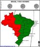 Imagem da divisão de fusos horários no Brasil segundo a lei Federal 11.662, de 24 de Abril de 2008, vigente até 10 de novembro de 2013, quando entrou em vigor a Lei 12.876/2013, segundo a qual o Brasil passa a ter novamente 4 fusos horários: o estado do Acre e a parte ocidental do estado do Amazonas retornam ao antigo fuso horário, com duas horas a menos em relação ao horário de Brasília. </br></br> Palavras-chave: Fuso Horário. Brasil. Estado. Acre. Pará. Amazonas. Meridiano de Greenwich. 