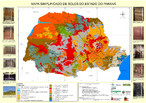 O mapa apresenta a distribuição dos diferentes tipos de solo no estado do Paraná.</br></br>Palavras-chave: Paraná. Agricultura. Economia. Solo. Rochas.