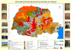 O mapa apresenta a distribuio dos diferentes tipos de solo no estado do Paran.</br></br>Palavras-chave: Paran. Agricultura. Economia. Solo. Rochas.