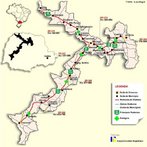 No estado do Paran h concessionrias de pedgio como: Caminhos do Paran - 4 praas de pedgio, Econorte - 3 praas de pedgio, Ecovia - Curitiba-Paranagu - 1 praa de pedgio, Rodonorte - 7 praas de pedgio, Rodovia das Cataratas - 5 praas de pedgio, Viapar - 6 praas. O pedgio  um direito de passagem pago mediante taxa ao poder pblico ou a uma concessionria delegada para ressarcir custos de construo e manuteno de uma via de transporte. </br></br> Palavras-chave: Dimenso Poltica do Espao Geogrfico. Territrio. Lugar. Pas. Pedgio. Mapa. Concessionria.