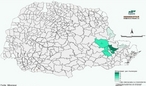 Localizao das empresas produtoras de calcrio. Calcrio: rocha sedimentar de origem qumica, orgnica ou clstica, constituda predominantemente de carbonato de clcio, principalmente calcita. </br></br> Palavras-chave: Dimenso Socioambiental. Regio. Territrio. Economia. Calcrio. Eras Geolgicas. Minerais.